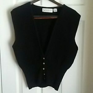 Evan-Picone Wool BlackMOP  Vest